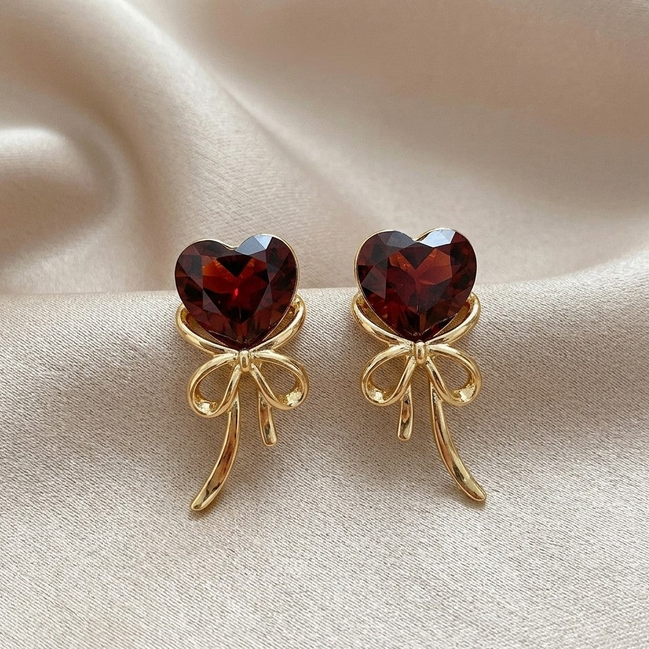 Ruby Ribbon Studs