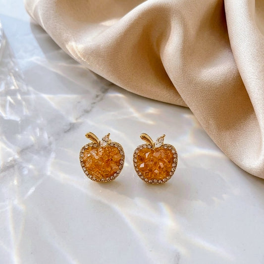 Amber Apple Studs