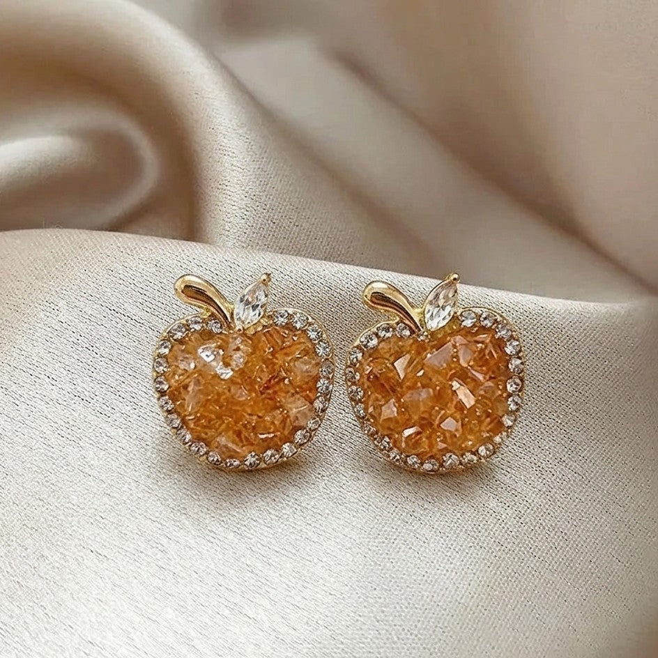 Amber Apple Studs