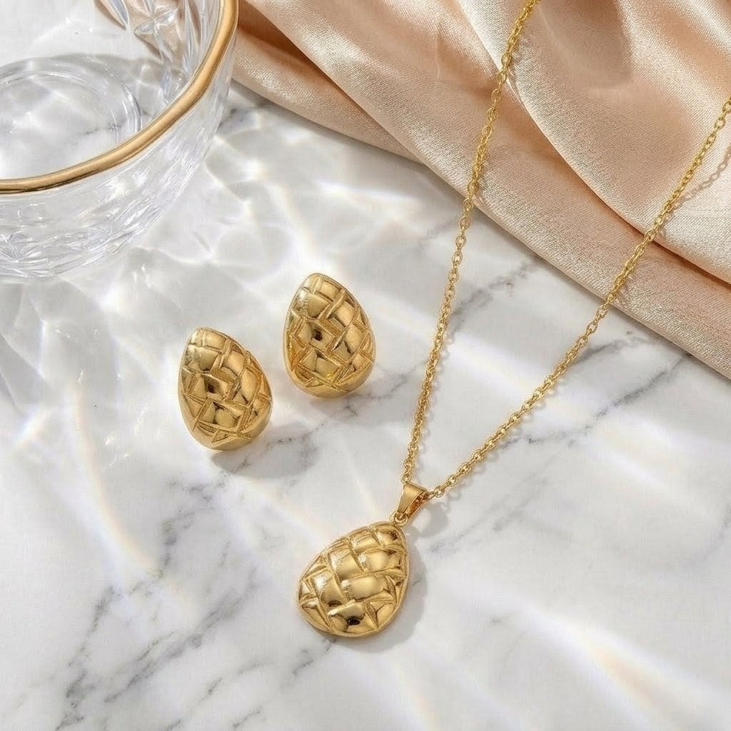 Golden Woven Drop Set