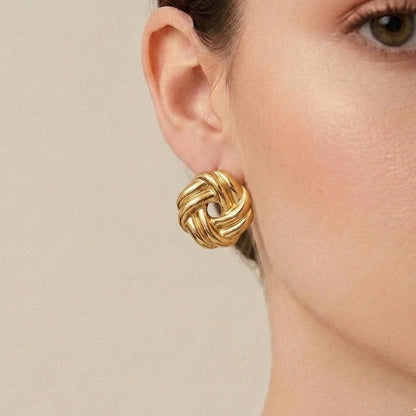 Golden Knot Studs