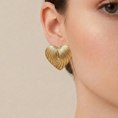 Ripple Heart Studs