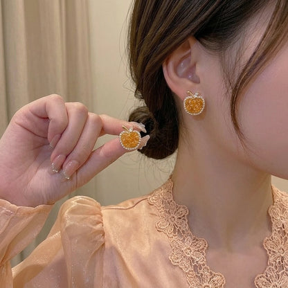 Amber Apple Studs