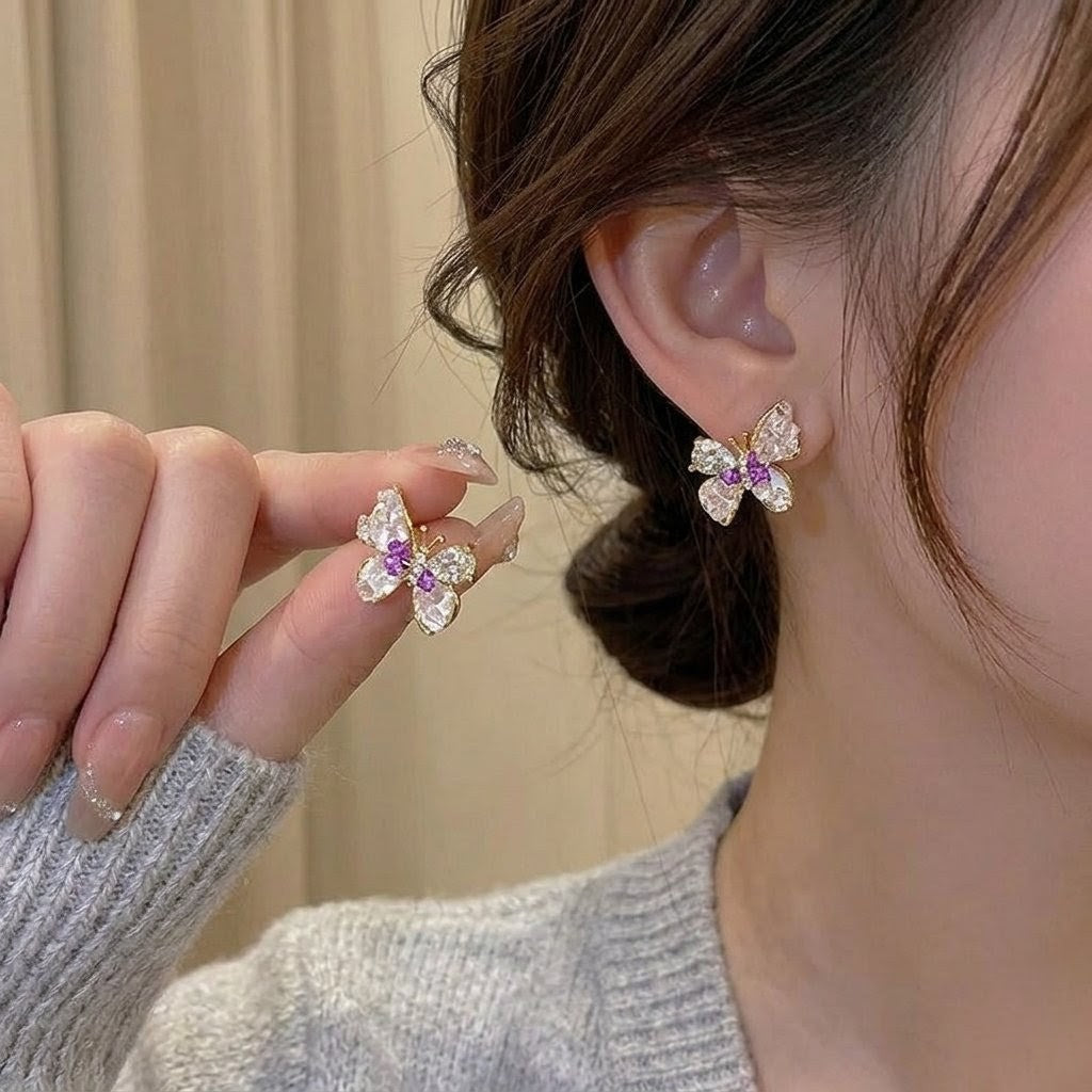 Amethyst Mosaic Studs
