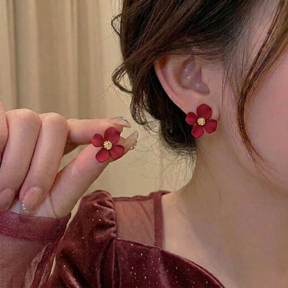 Crimson Bloom Studs