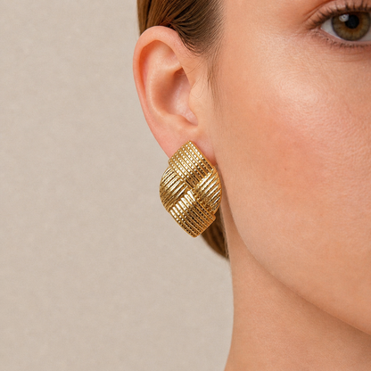 Golden Ripple Studs